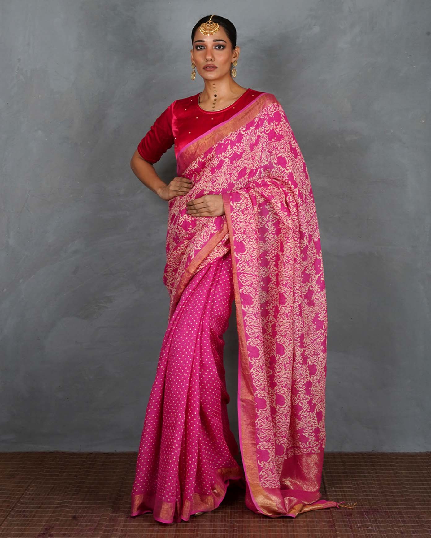 Aahana Magneta Pink Mashru Silk Blouse - TARA - Image 7