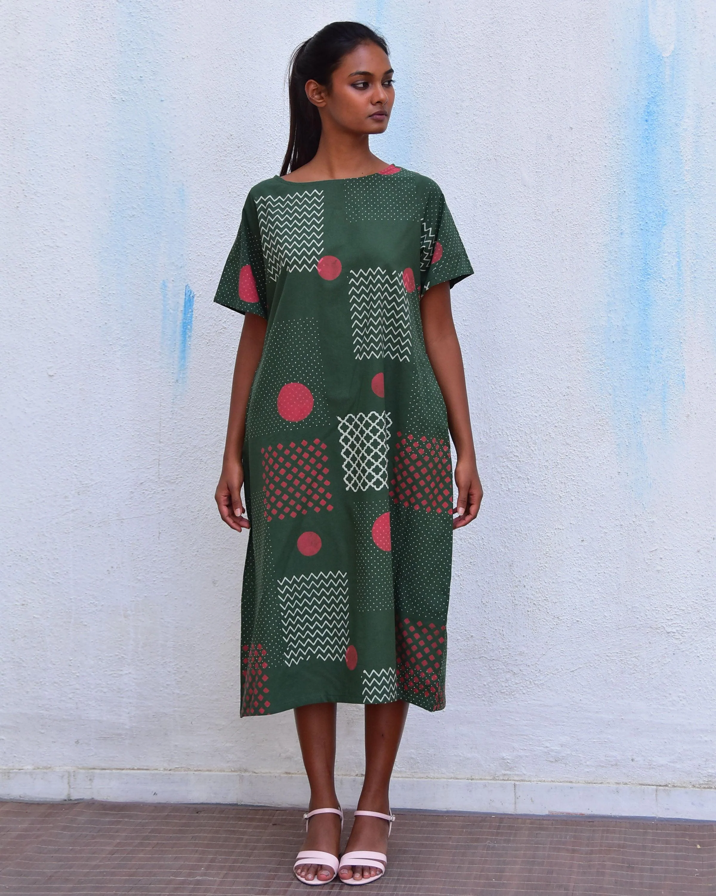 Agatha's Mind Handblockprinted Cotton Dress-Sor - Image 2