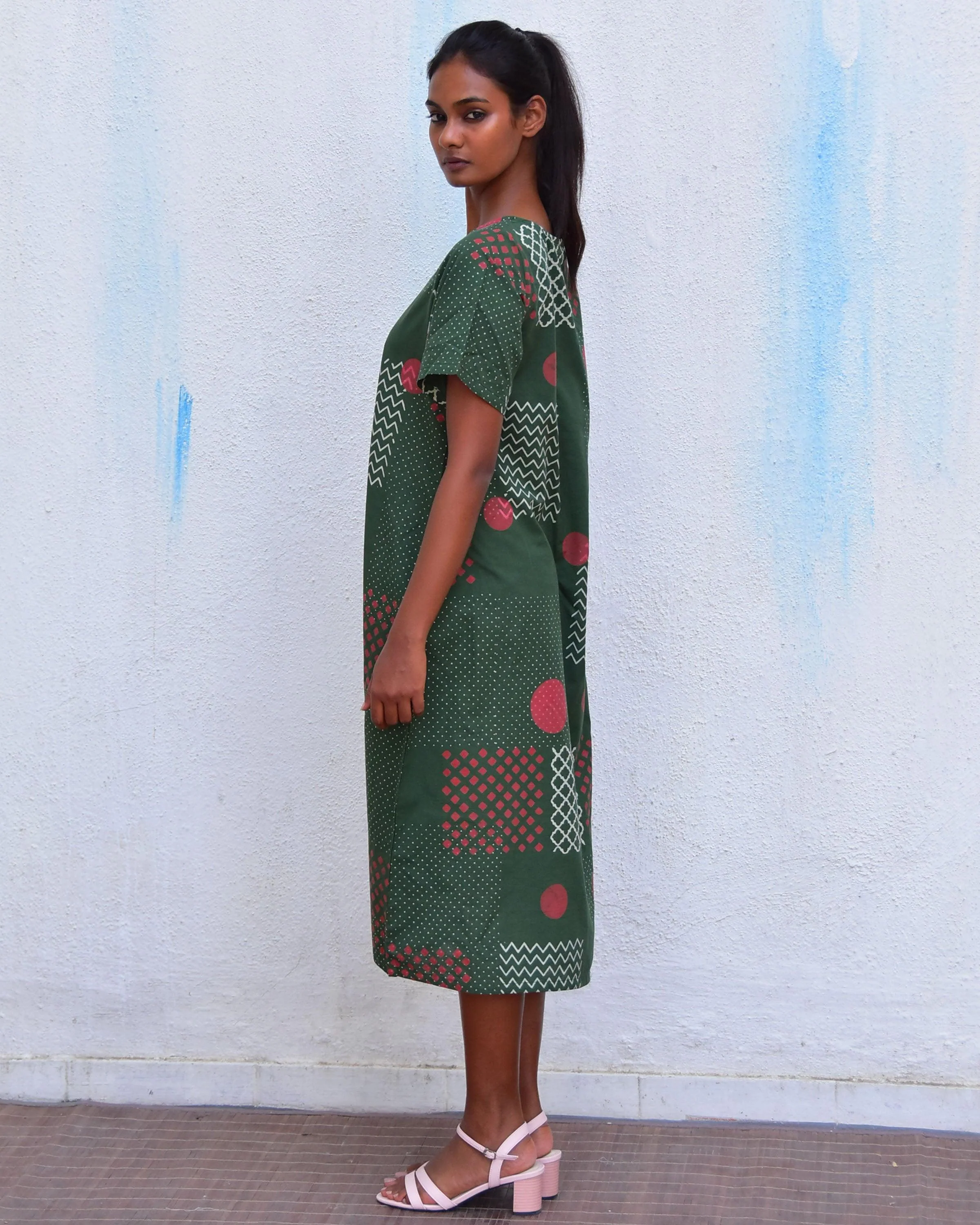 Agatha's Mind Handblockprinted Cotton Dress-Sor - Image 4