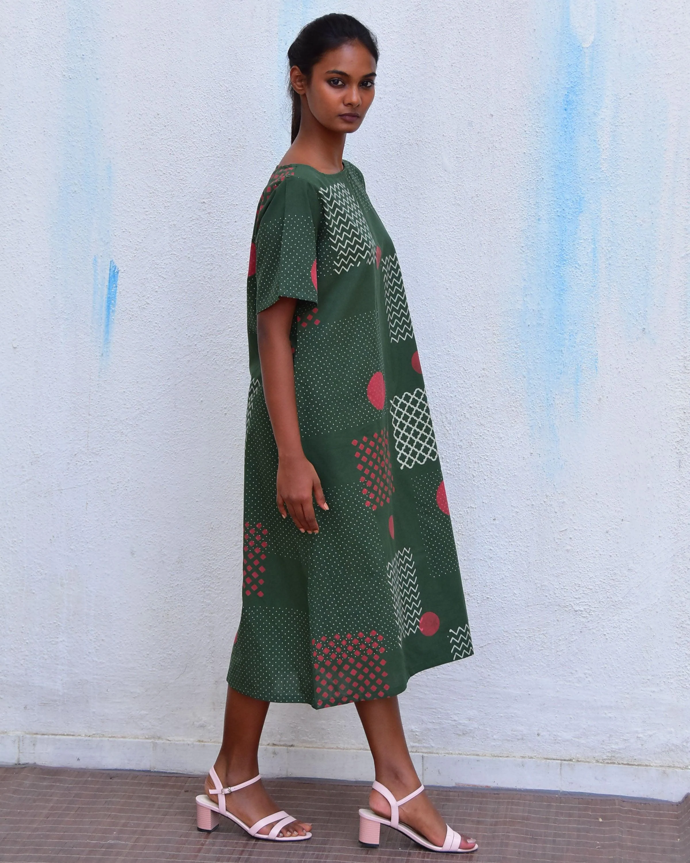Agatha's Mind Handblockprinted Cotton Dress-Sor - Image 5