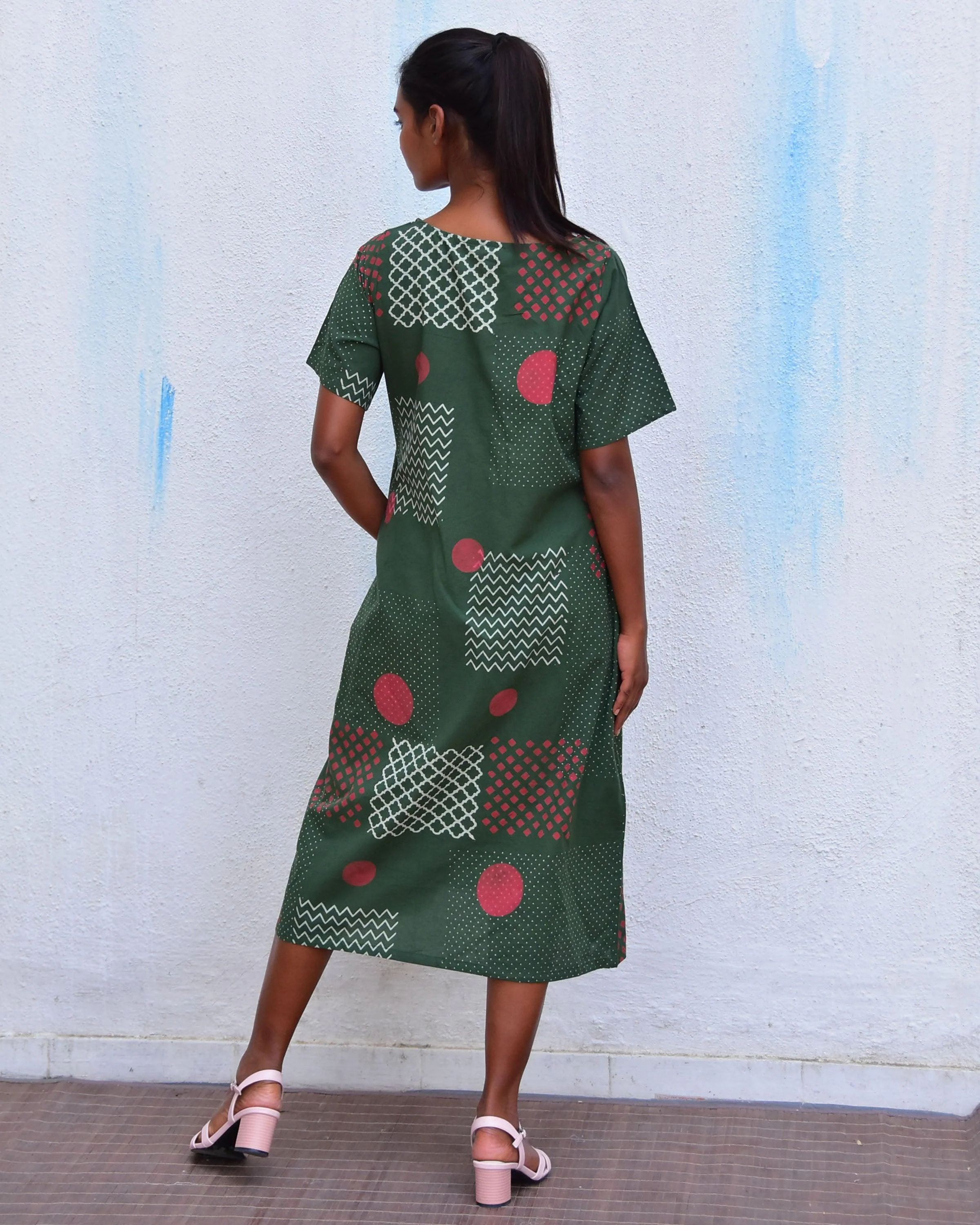 Agatha's Mind Handblockprinted Cotton Dress-Sor - Image 6