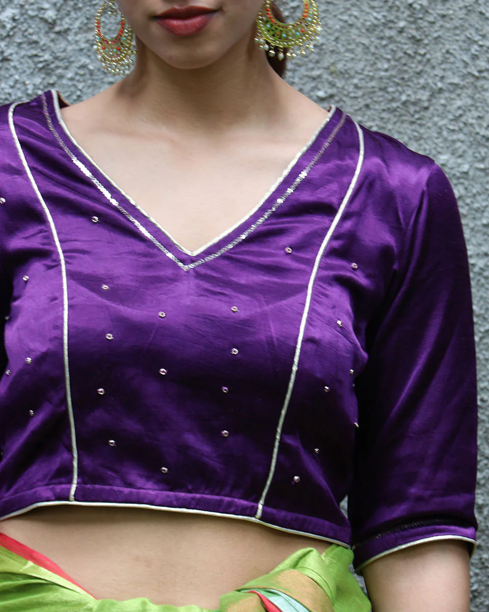 Amala Mashru Silk Blouse - Chandani - Image 4