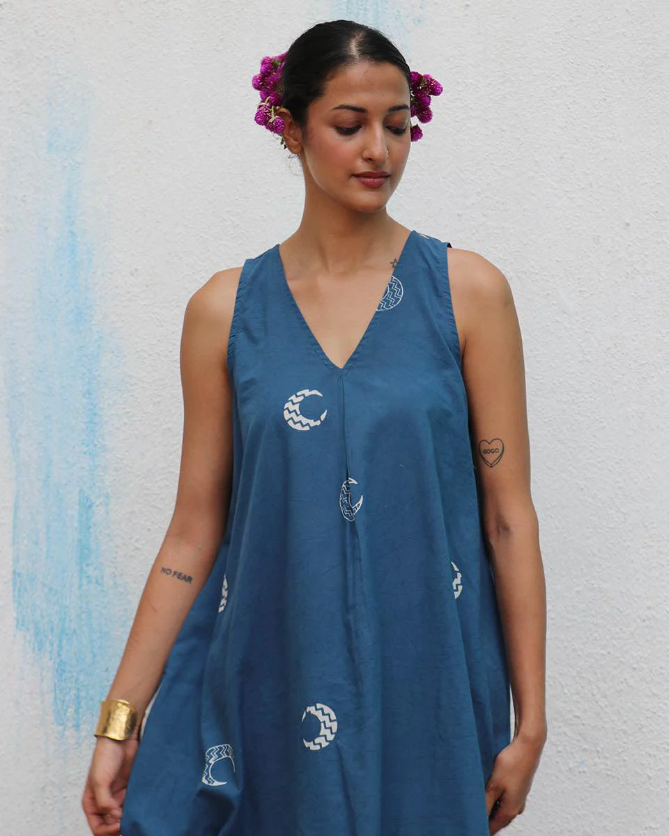 Aparajita Blockprinted Cotton Dress - Flower Girl - Image 5