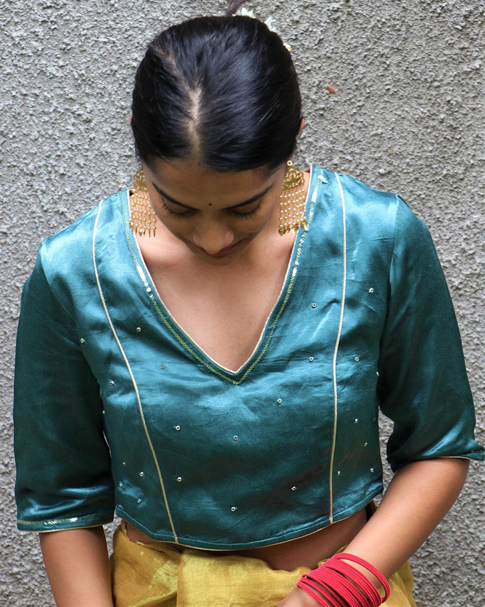 Arika Mashru Silk Blouse - Chandani - Image 2