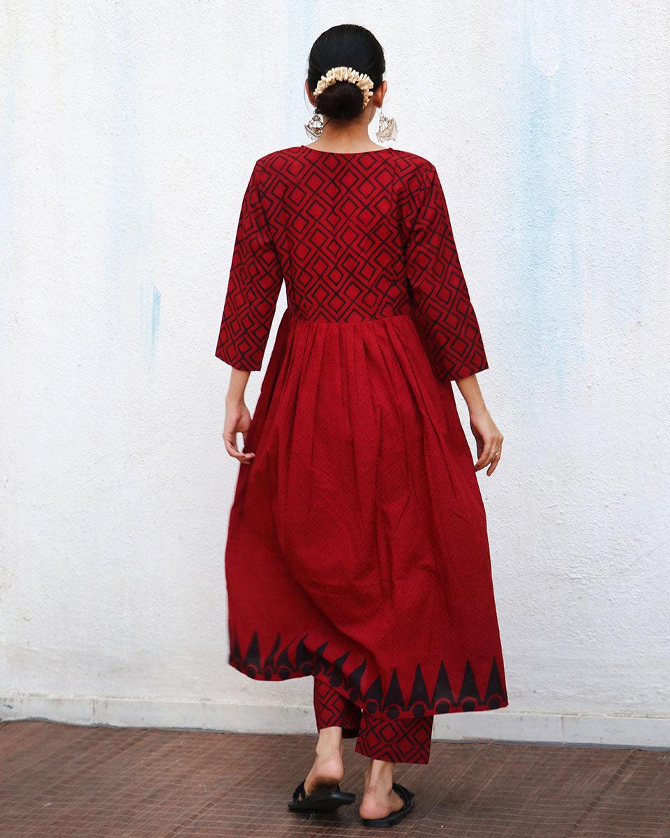 Aurora Block printed Cotton Kurta Set - NOMAD - Image 4