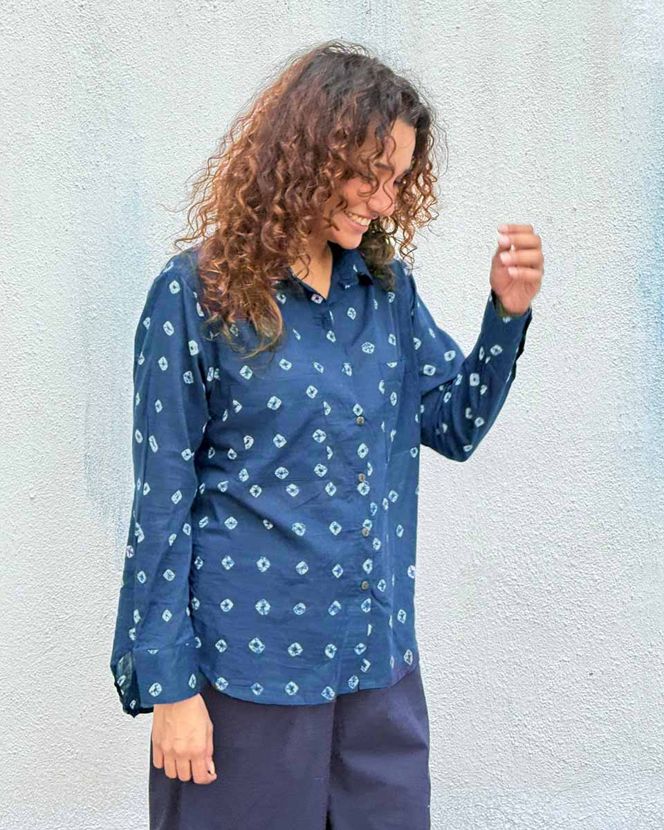 Bard of Blue Bandhej Cotton Shirt - Image 5