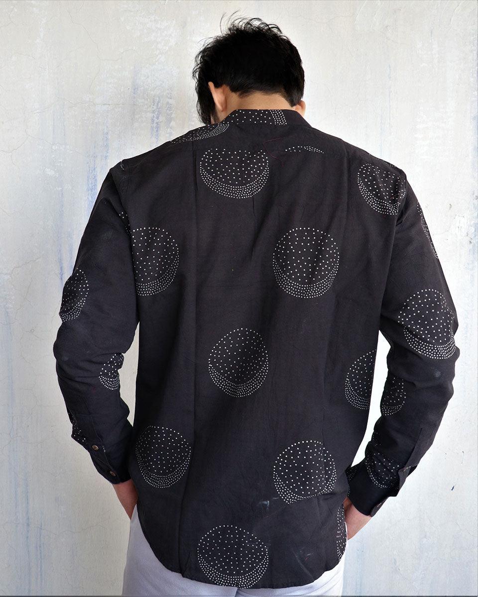 Black Moon Block-Printed Men'S Shirt - Image 7