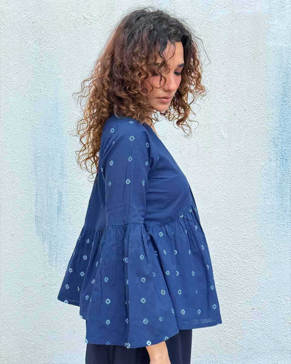 Bluebird Bandhej Cotton Top - Image 8