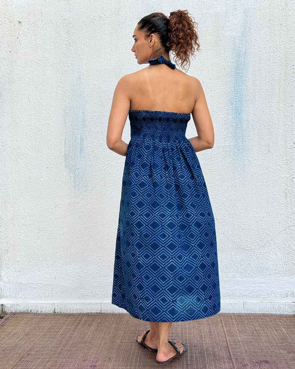 BohÃ¨me Blockprinted Cotton Dress - Image 8