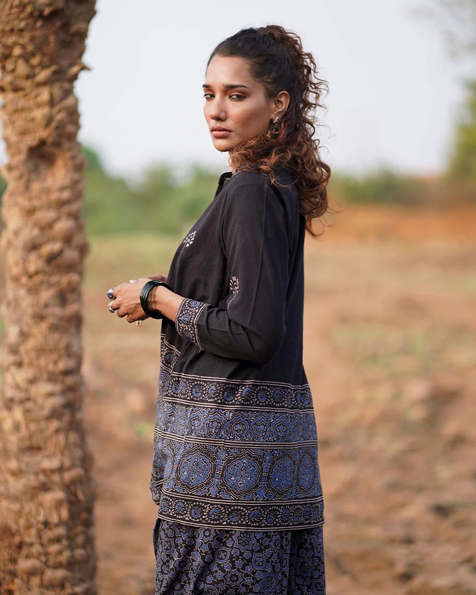 Casa Blanca Lily Blockprinted Cotton Top-WWB - Image 6