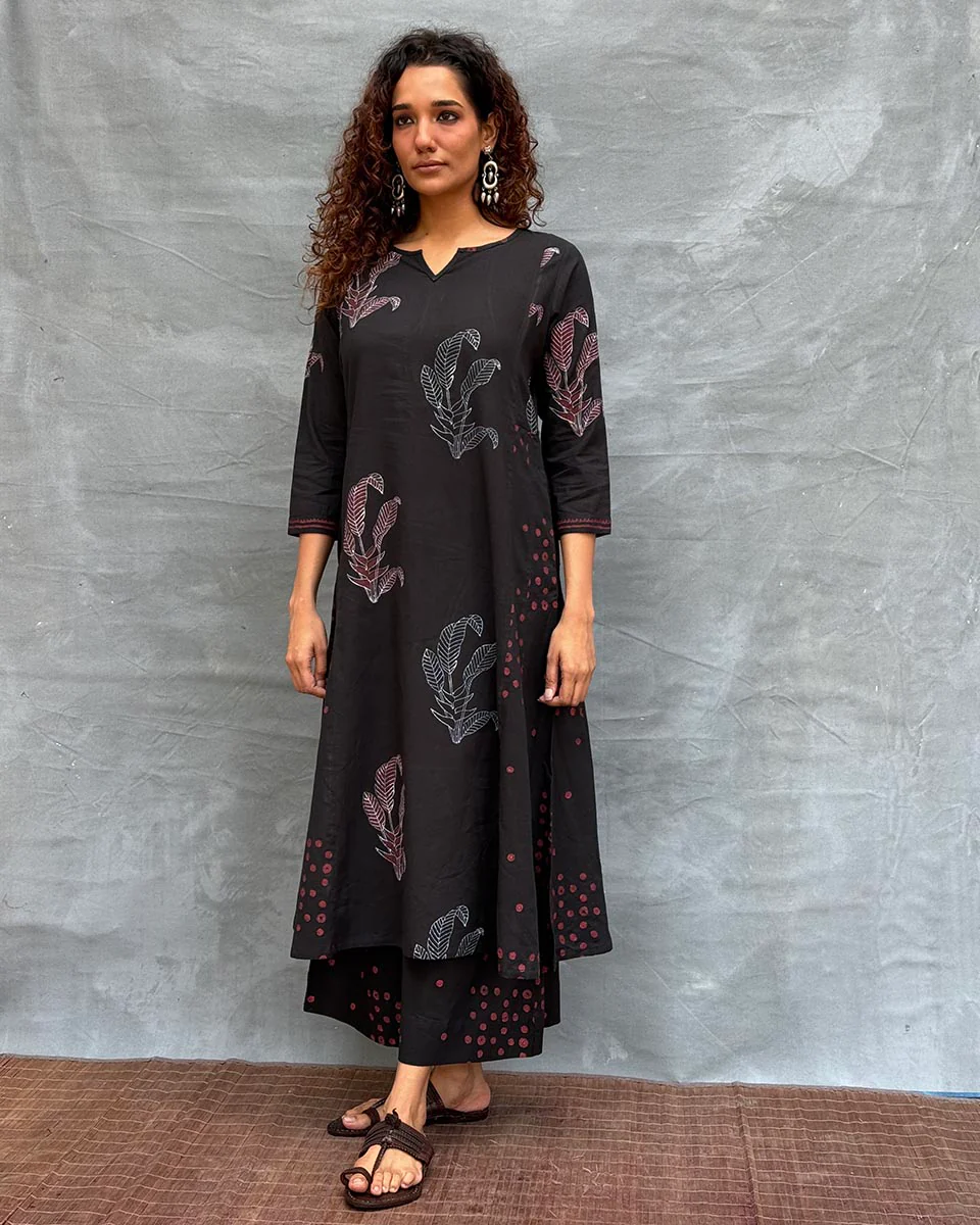 Dewlit Glow Blockprinted Cotton Kurti - Image 2