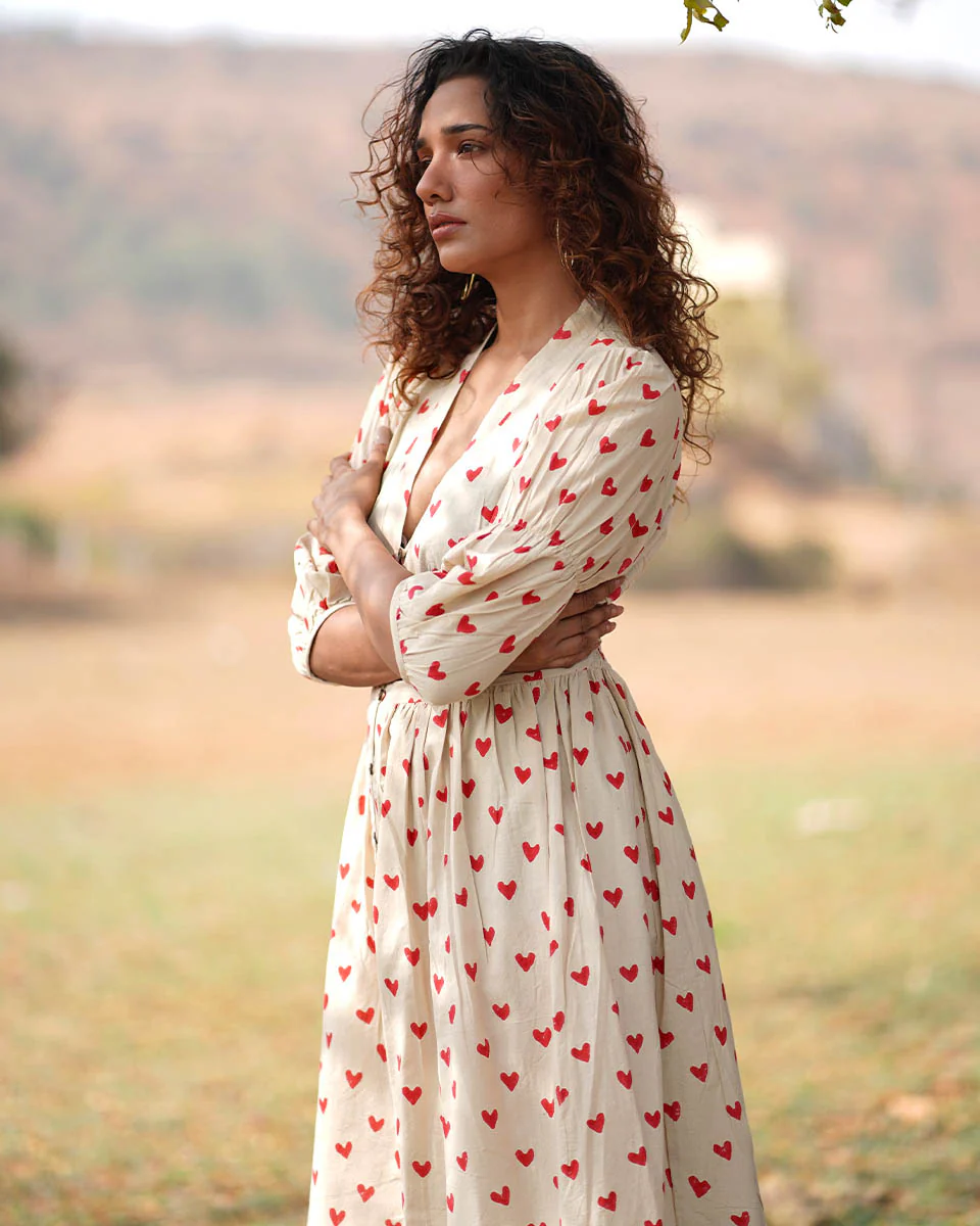 Dil Dariya Handblock Printed Cotton Dress - Image 8