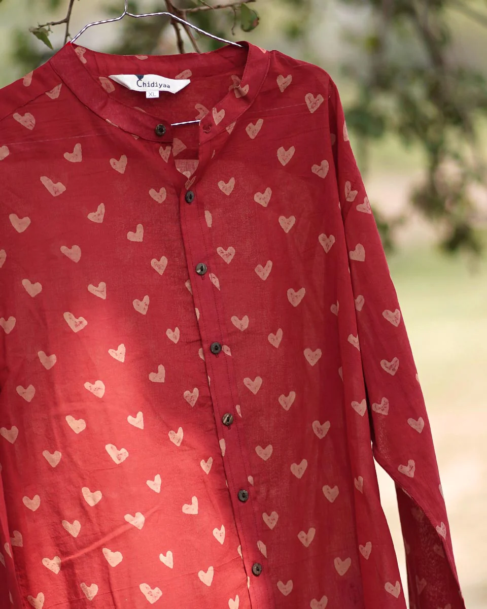 Dil Jhoom Handblock Printed Cotton Men's Shirt - Image 5