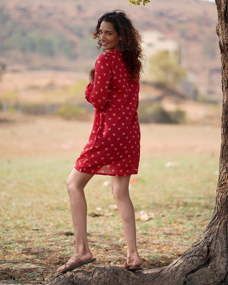 Dil Maange More Handblock Printed Cotton Dress - Image 7