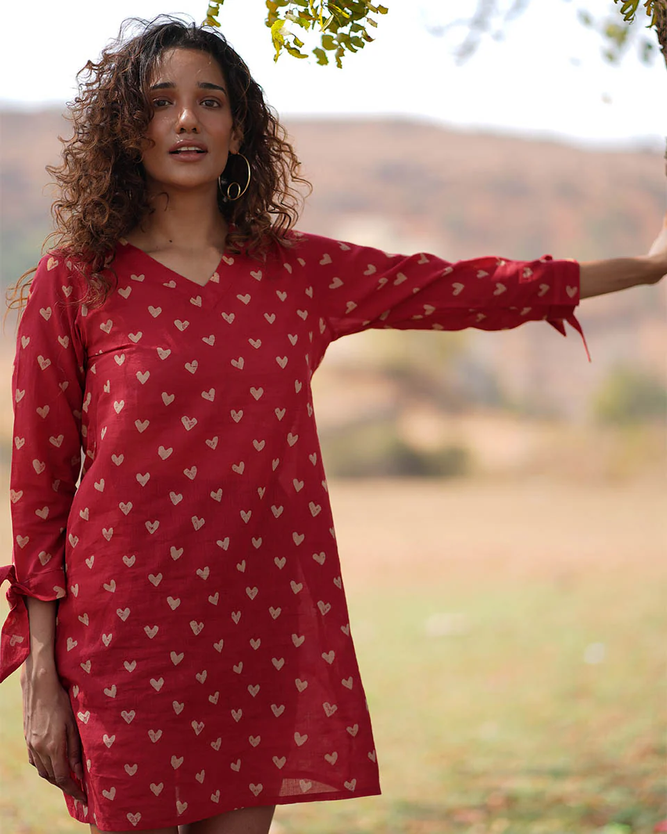 Dil Maange More Handblock Printed Cotton Dress - Image 8