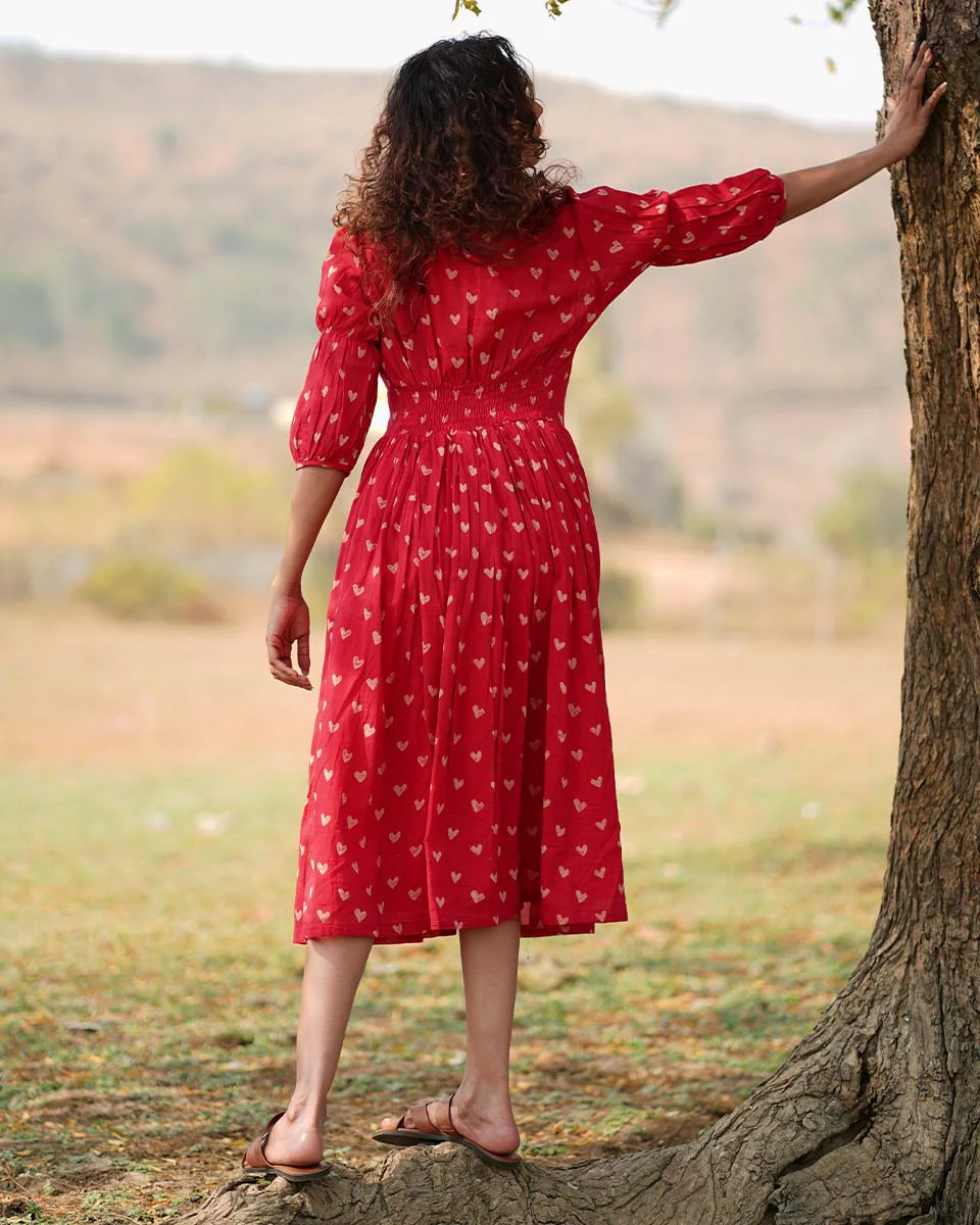 Dil Se Re Handblock Printed Cotton Dress - Image 10