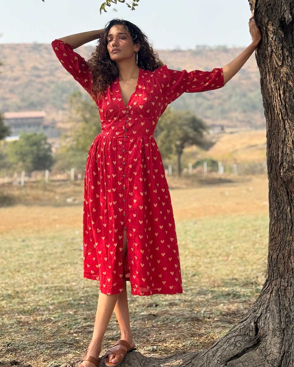 Dil Se Re Handblock Printed Cotton Dress - Image 11