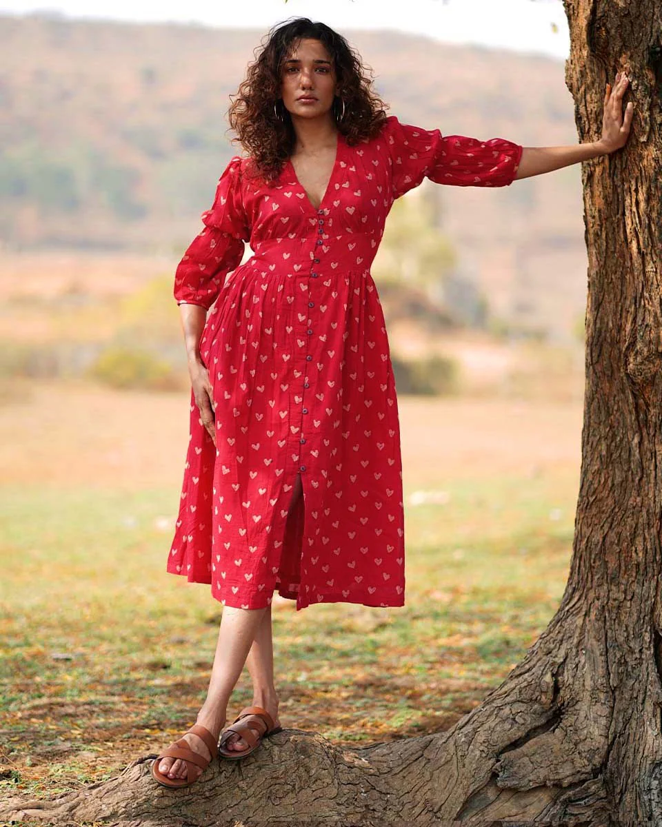 Dil Se Re Handblock Printed Cotton Dress - Image 8