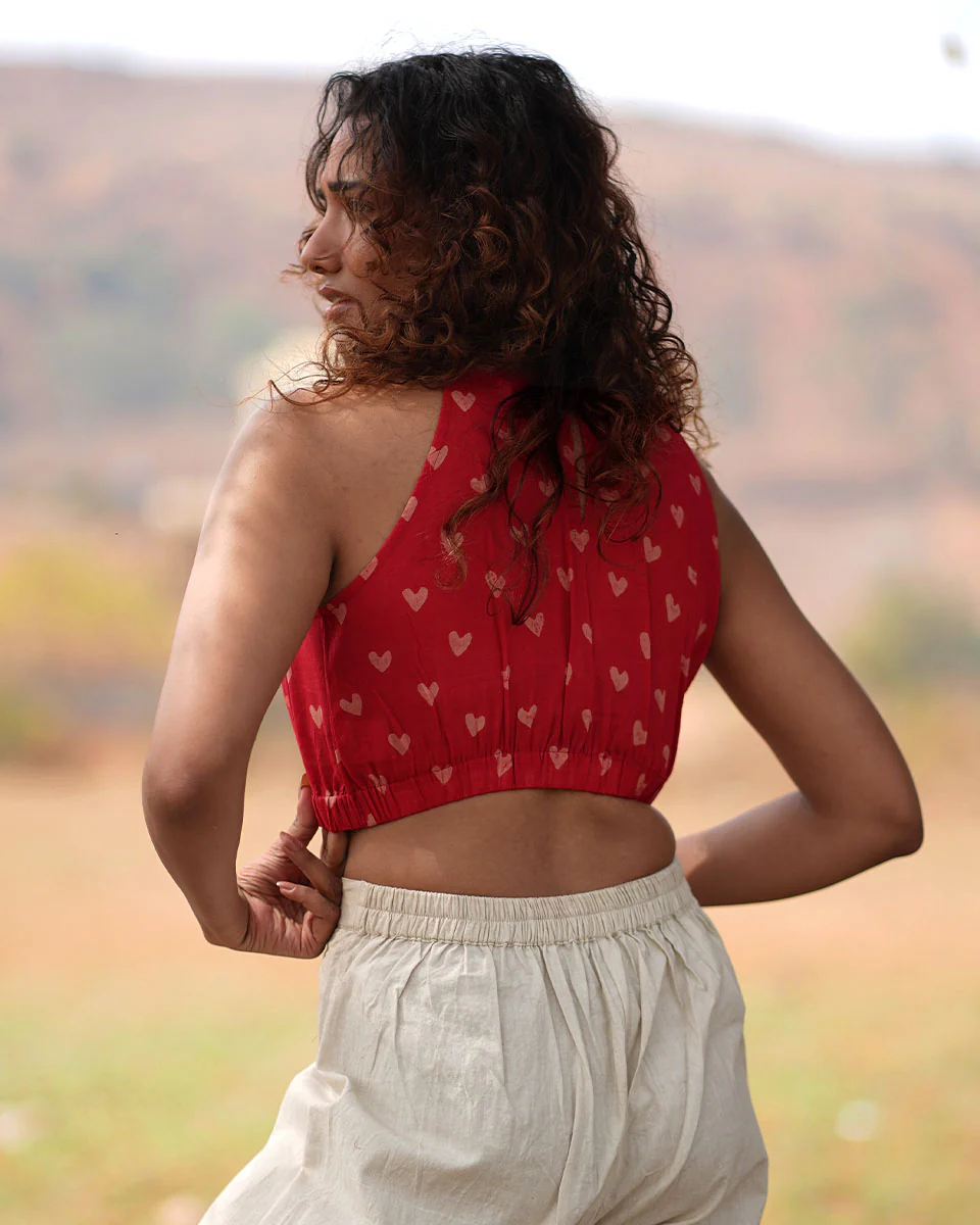 Dil Toh Baccha Handblock Printed Cotton Blouse - Image 4