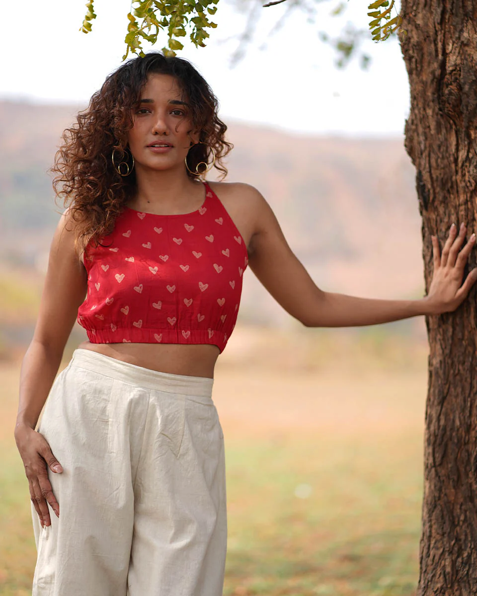 Dil Toh Baccha Handblock Printed Cotton Blouse - Image 7