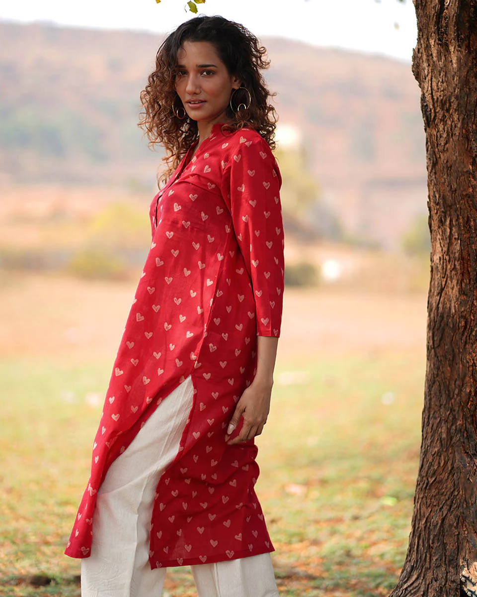 Dil Yeh Ziddi Hai Handblock Printed Cotton Kurti - Image 10