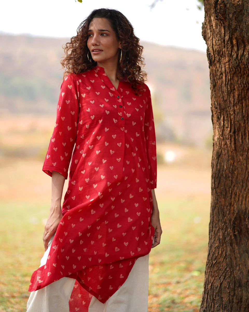 Dil Yeh Ziddi Hai Handblock Printed Cotton Kurti - Image 5