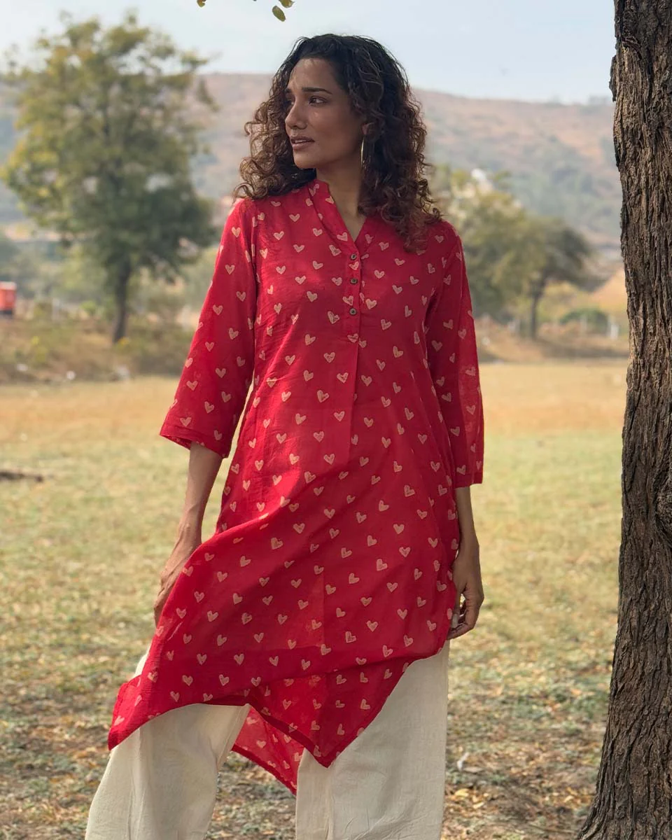 Dil Yeh Ziddi Hai Handblock Printed Cotton Kurti - Image 7