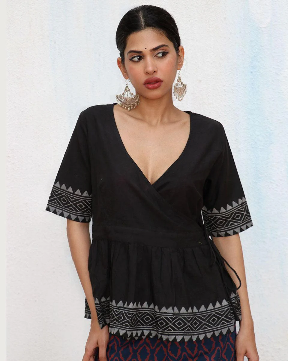 Dira Blockprinted Cotton Top - NOMAD - Image 2