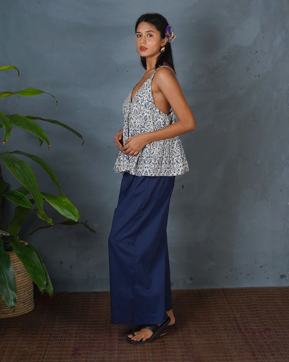 Dove's Wing Grey Block Printed Top - BMS - Image 3