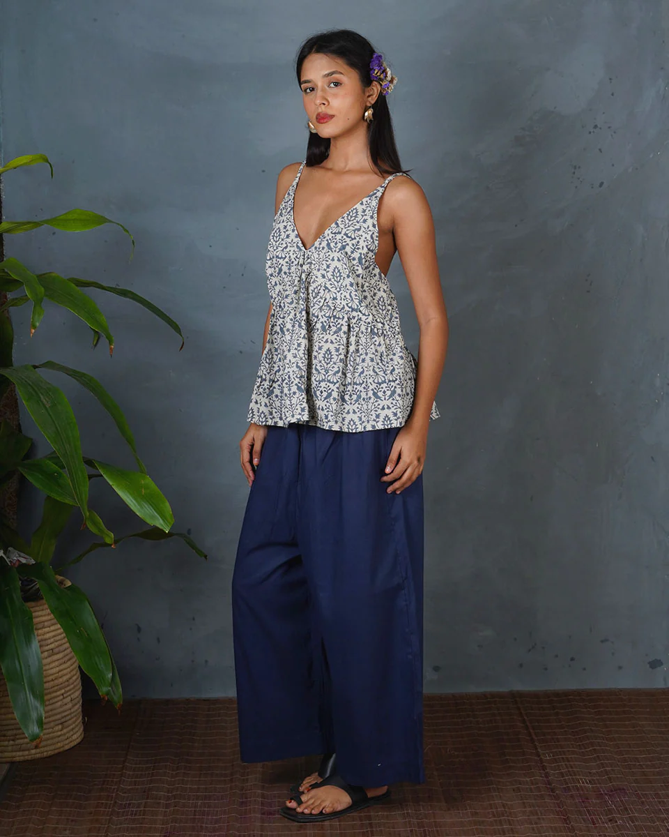 Dove's Wing Grey Block Printed Top - BMS - Image 4
