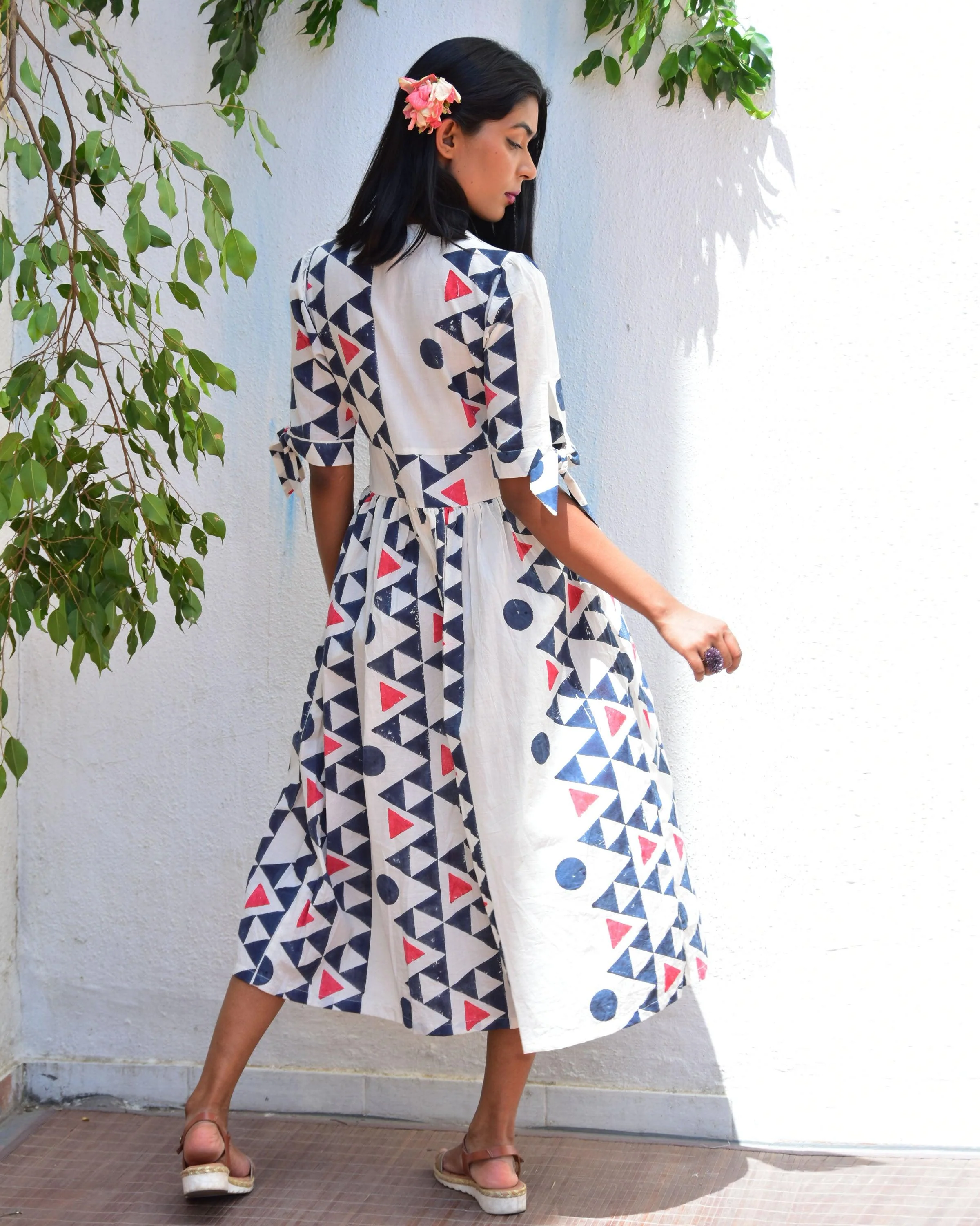 Dreamcatcher Handblockprinted Cotton Dress - Vnmn - Image 7