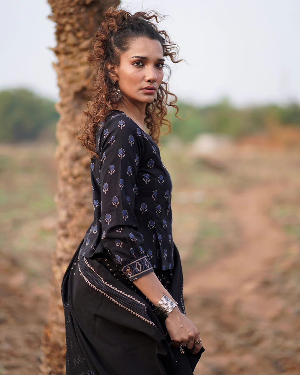 Dreamweaver Blockprinted Cotton Blouse-WWB - Image 7