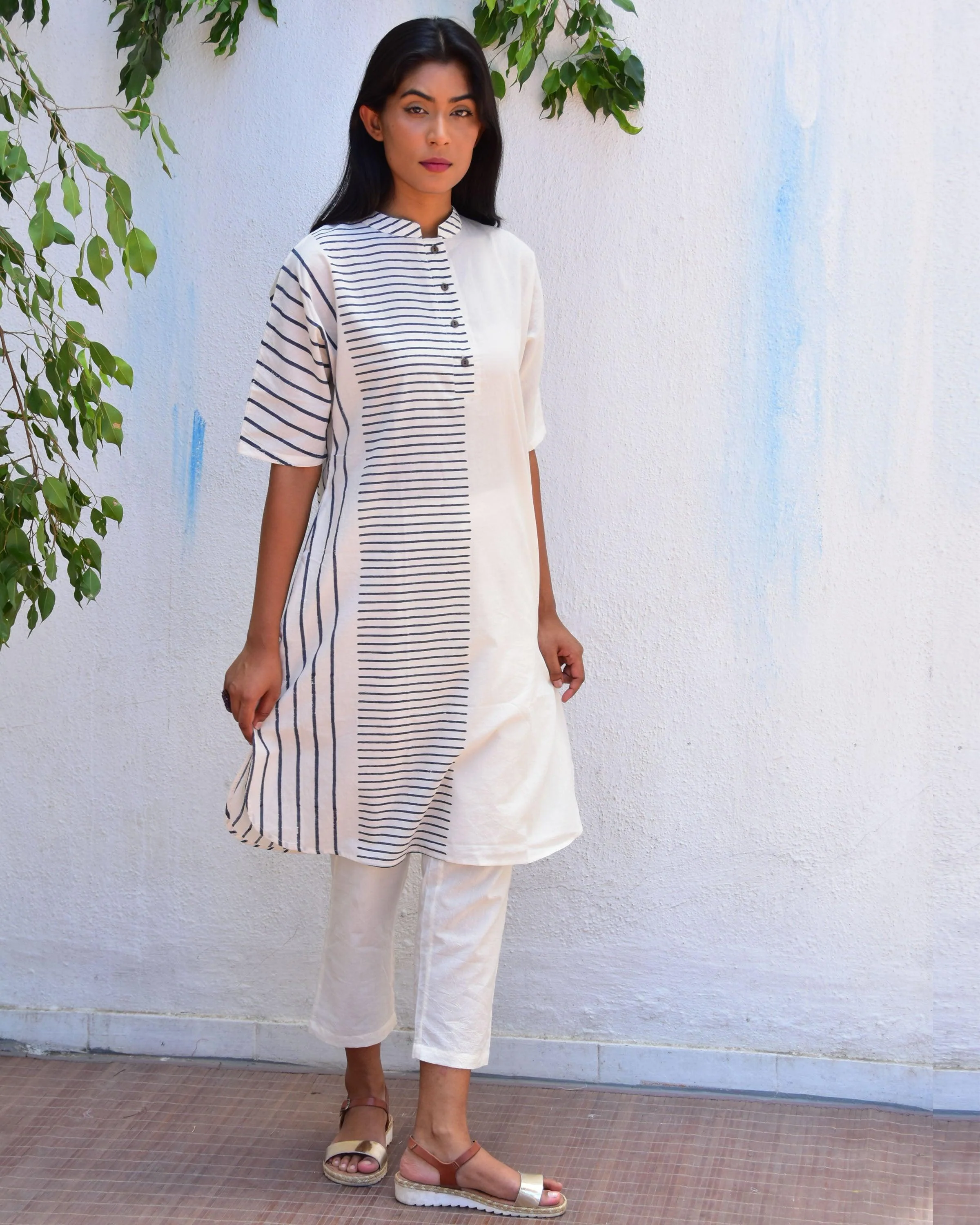Enchanted Handblockprinted Cotton Kurta Set - Vnmn - Image 4