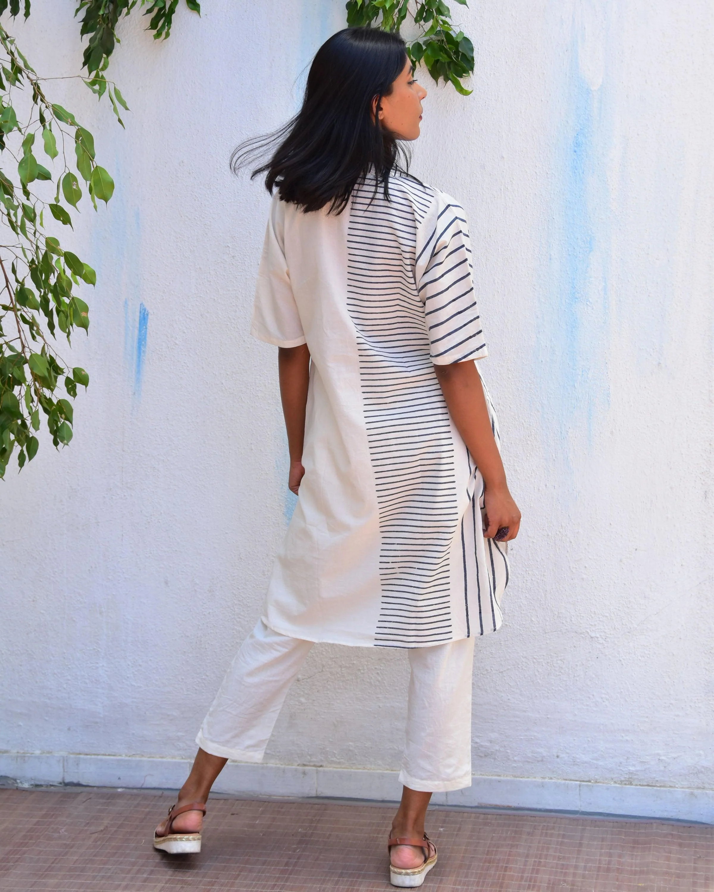 Enchanted Handblockprinted Cotton Kurta Set - Vnmn - Image 8