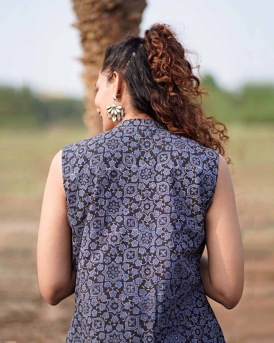 Evening Primrose Blockprinted Cotton Top-WWB - Image 7