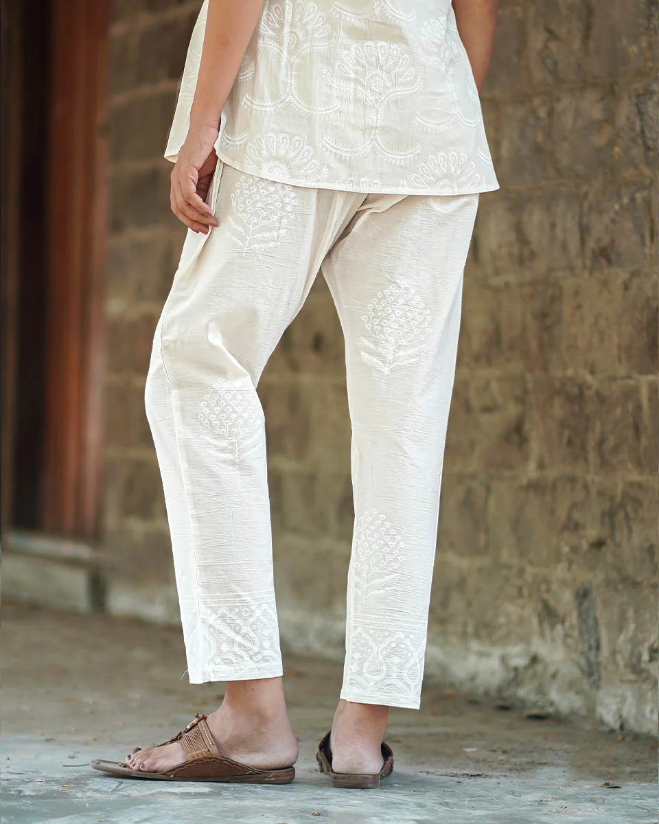 Fable of Frost Ivory Block Printed Pants - SFD - Image 5