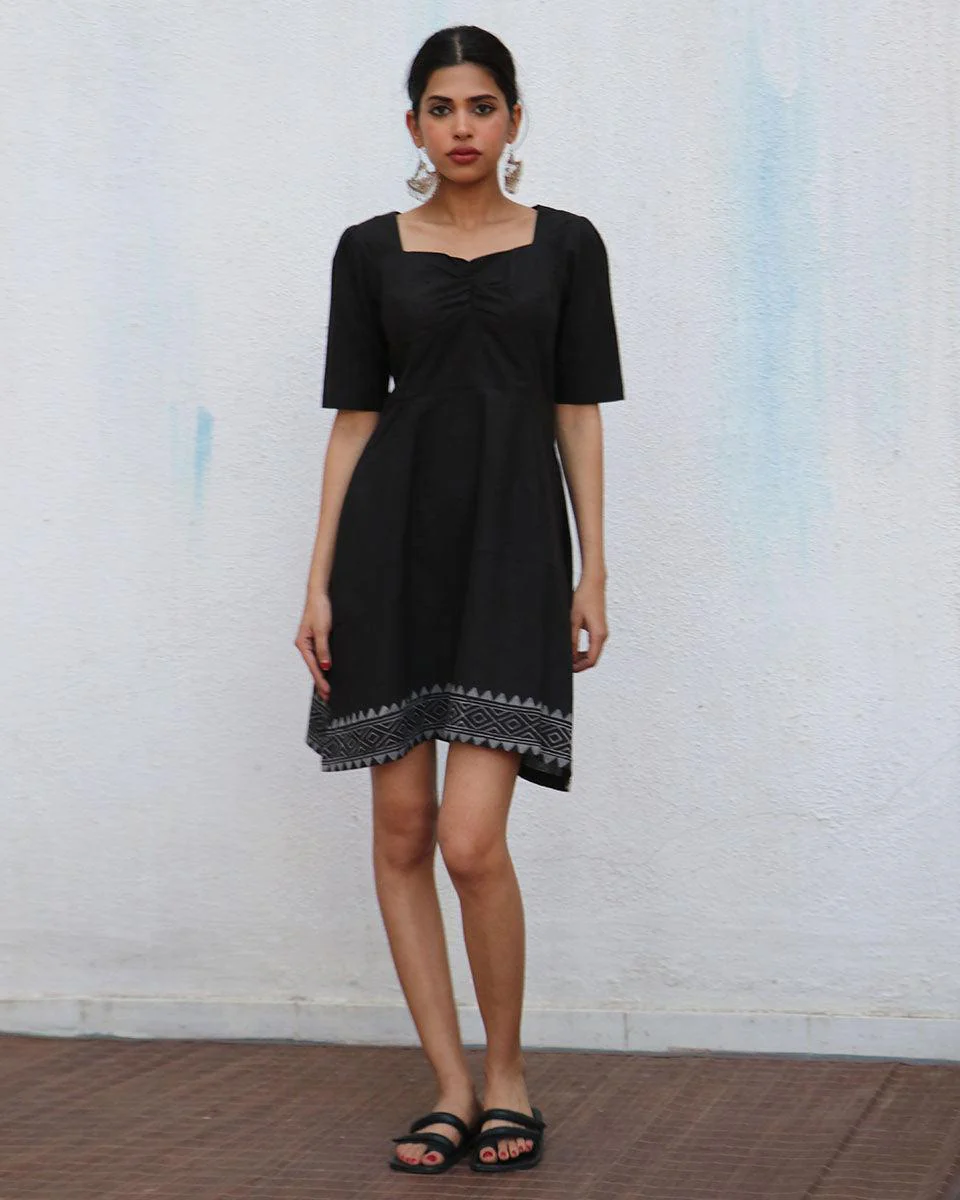 Farrah Blockprinted Cotton Dress - NOMAD - Image 2