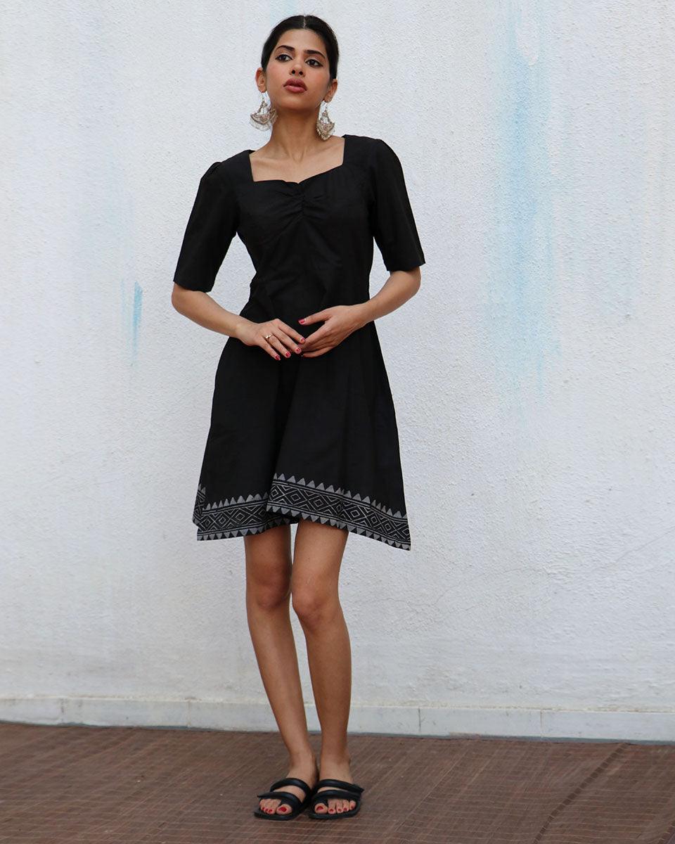 Farrah Blockprinted Cotton Dress - NOMAD - Image 4