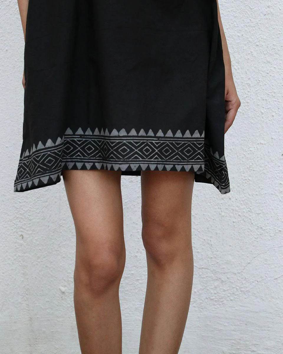 Farrah Blockprinted Cotton Dress - NOMAD - Image 7