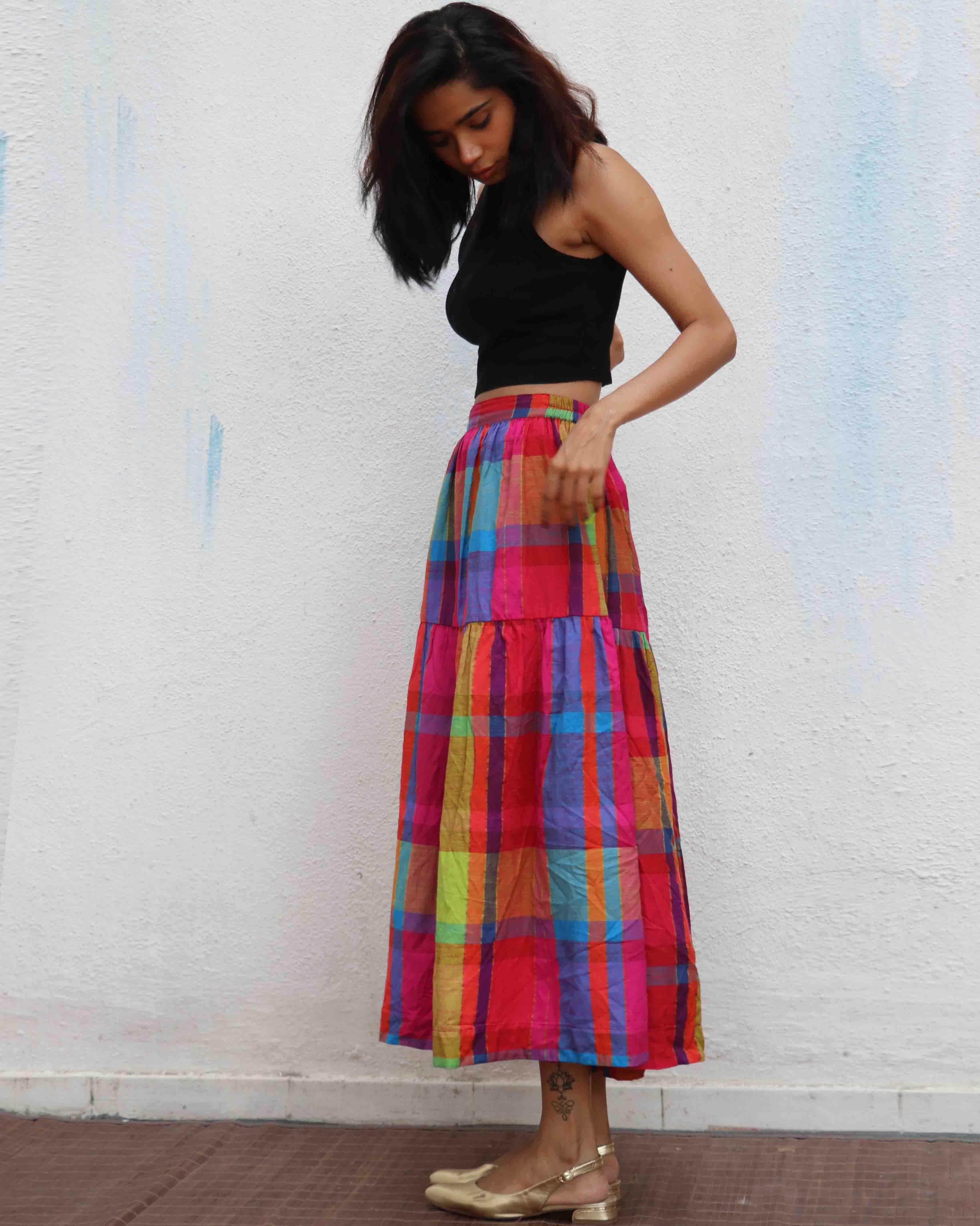 Feodora Handwoven Cotton Skirt - Image 5