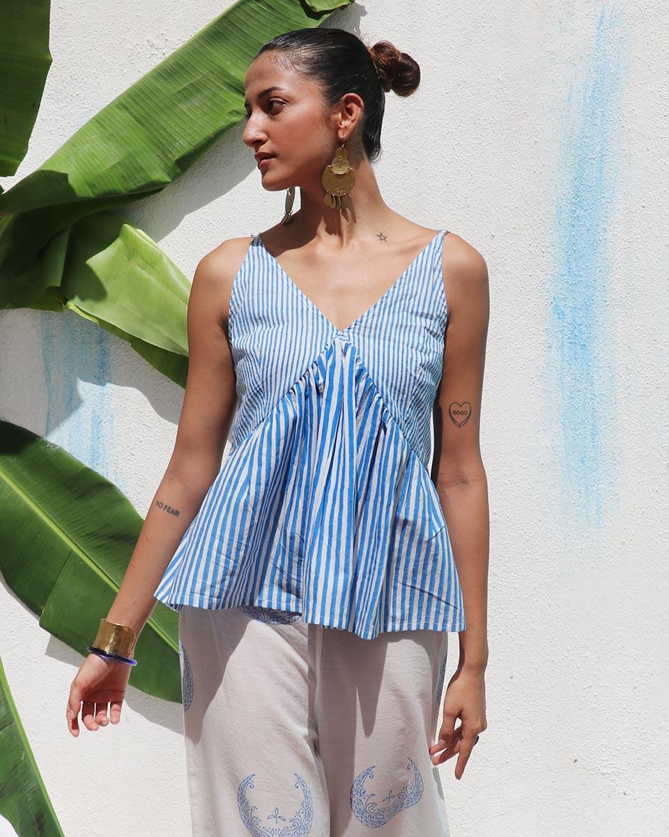 Freida Handprinted Cotton Top - WITC - Image 5