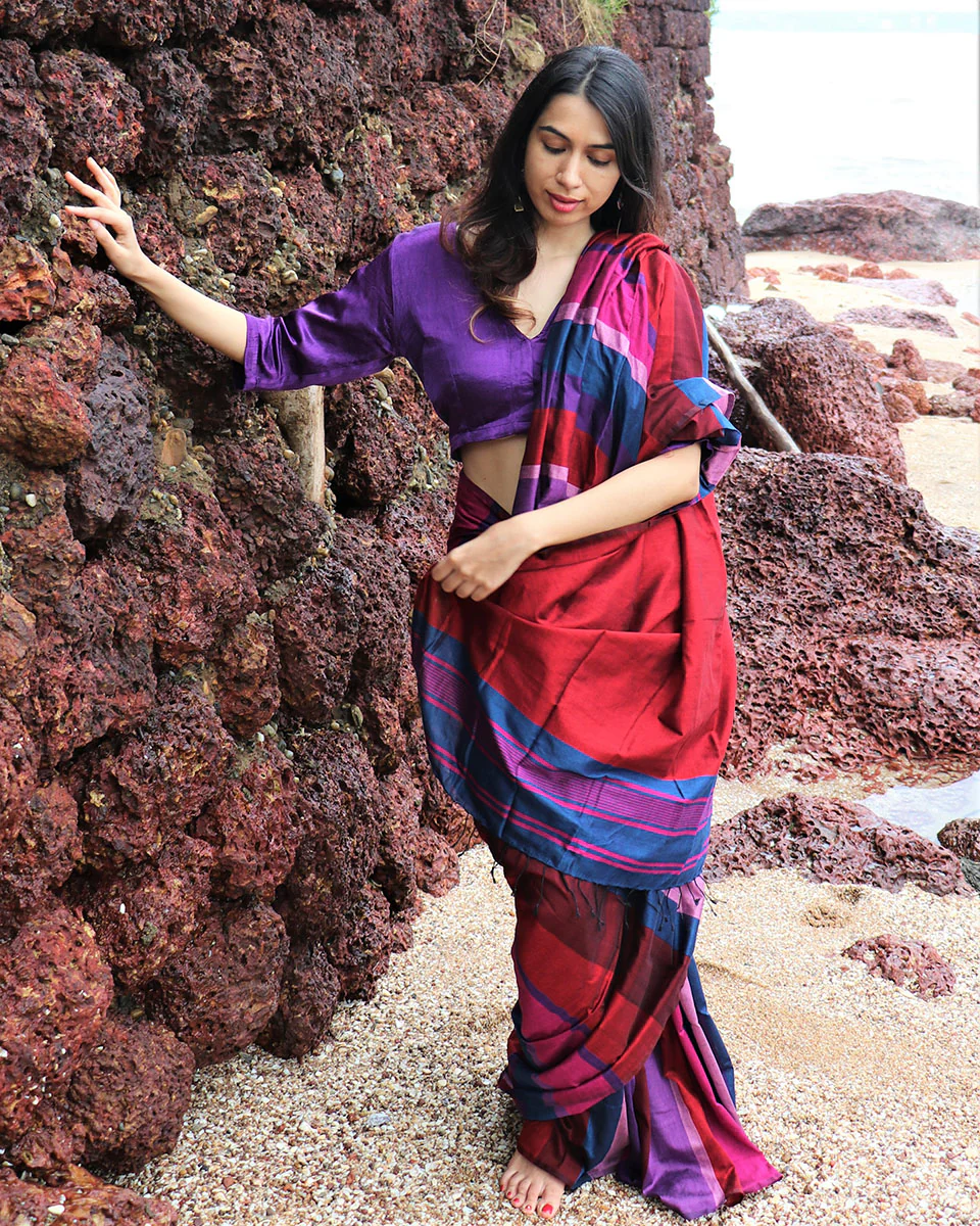 Kashish Handwoven Cotton Saree - Holi - Image 6
