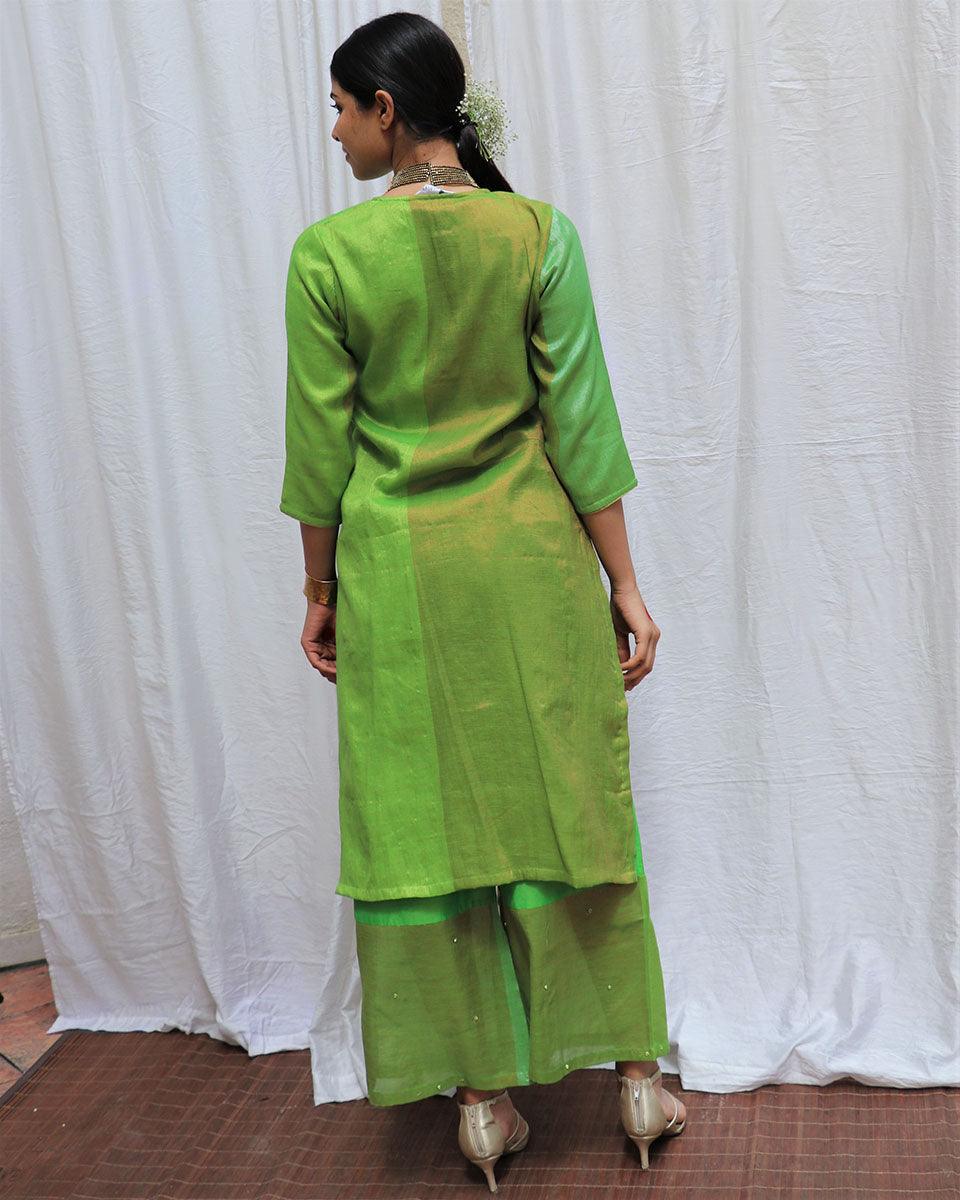 Heera Handwoven Cotton Zari Kurta Set - Zari - Image 8