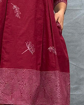 Honeydew Petals Blockprinted Cotton Dress - Image 5
