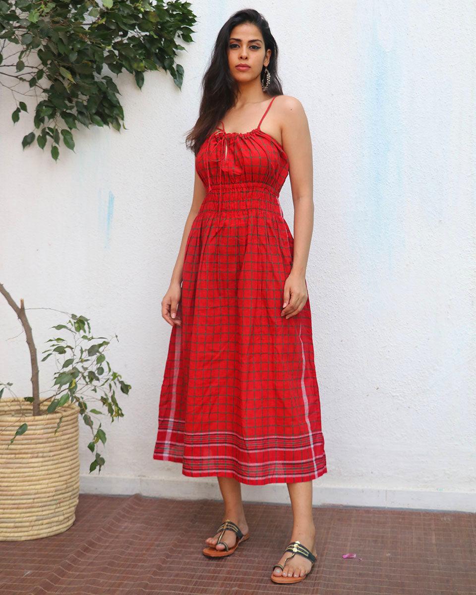 Idaa Gamcha Cotton Dress - Image 2