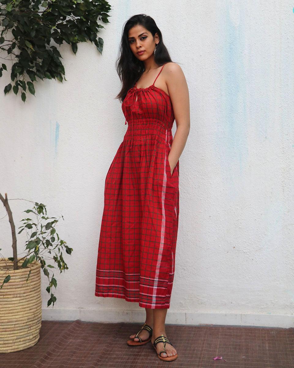Idaa Gamcha Cotton Dress - Image 6