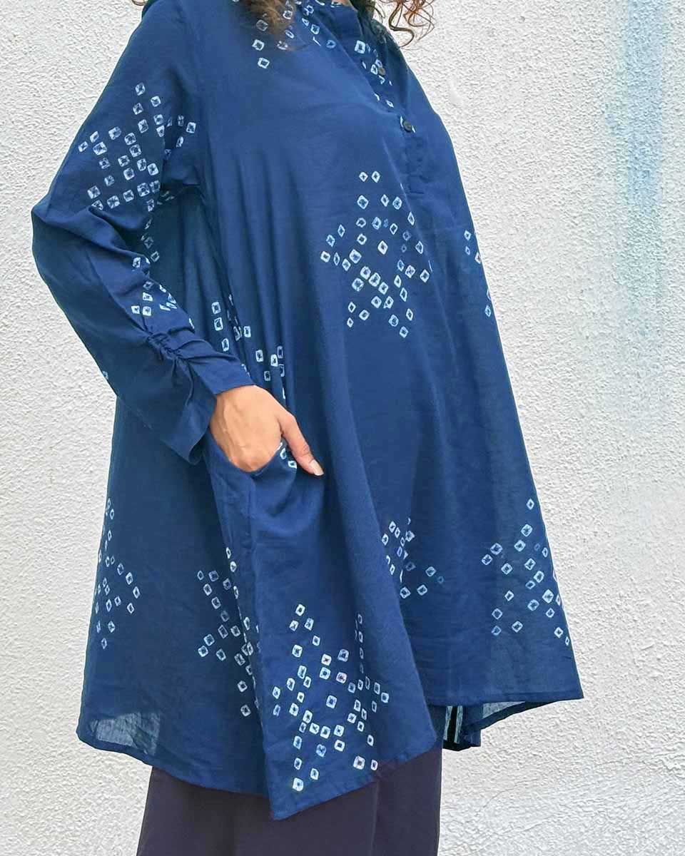 Indi-Glow Bandhej Cotton Kurti - Image 3