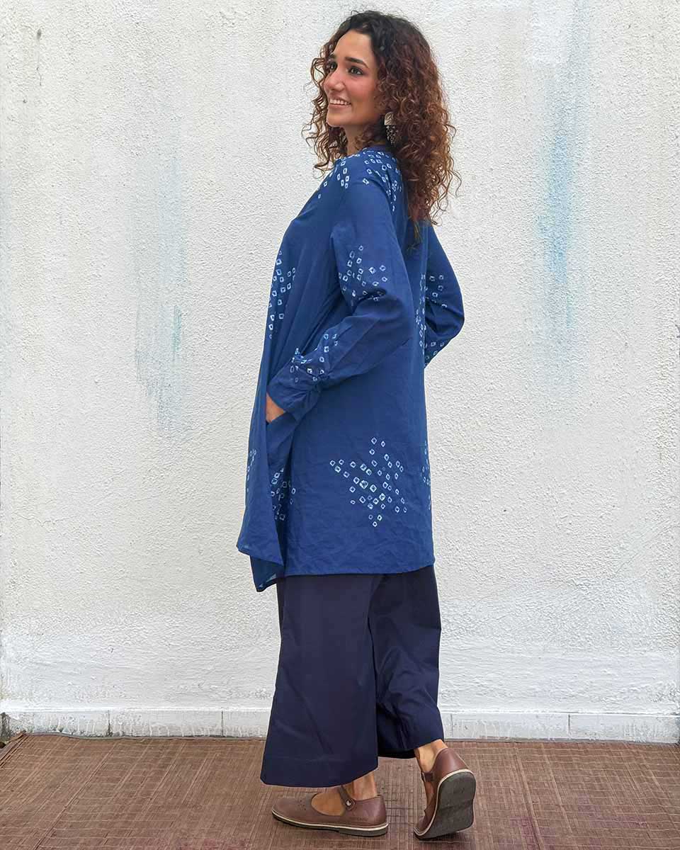 Indi-Glow Bandhej Cotton Kurti - Image 5