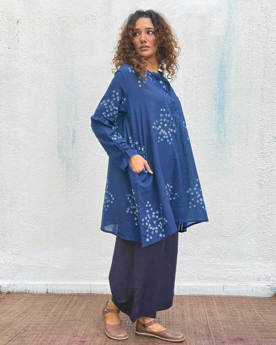 Indi-Glow Bandhej Cotton Kurti - Image 7