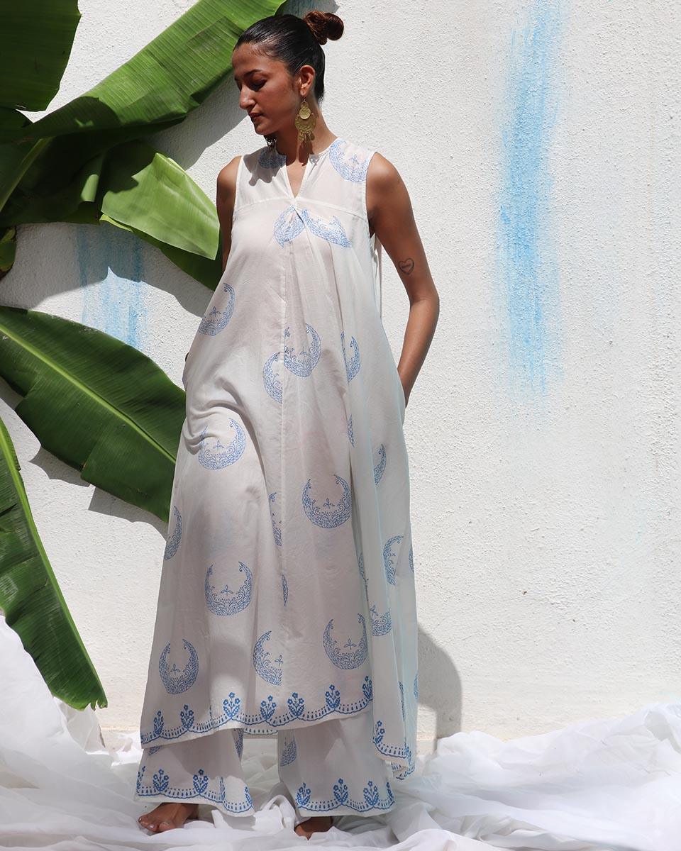 Iris Handprinted Cotton Kurta Set - WITC - Image 2
